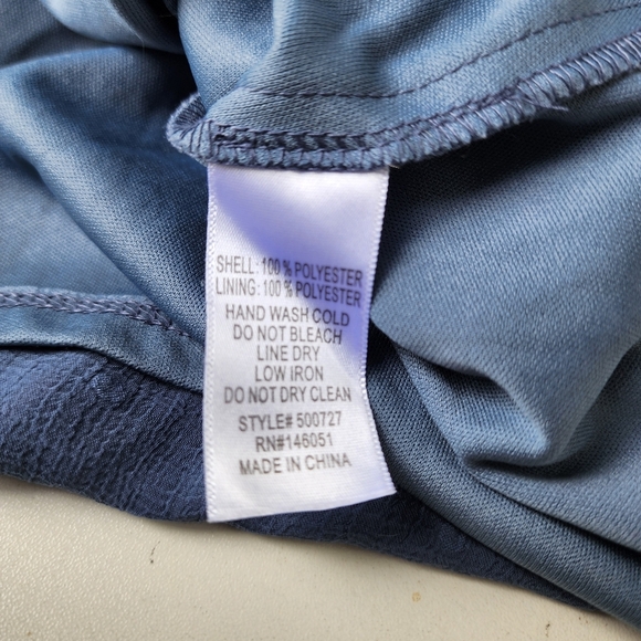 Monteau Women's Blue Swiss Dot Dress Fit Flare Ruffled Short Sleeve Sz S - Picture 13 of 13